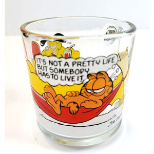 Vintage 1978 McDonald's Garfield Odie Anchor Glass Mug Tumbler Retro Coffee Cup